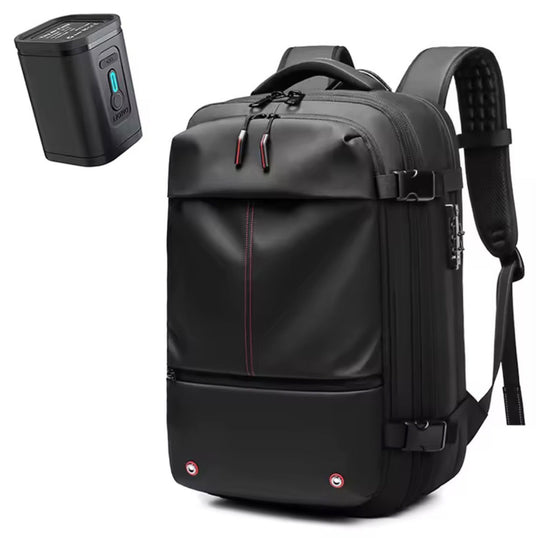 Mochila de Viagem a Vácuo com Cadeado TSA | Bagagem de Mão Expansível para Avião