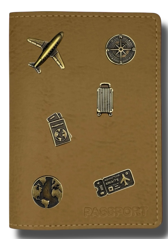 COMBO TRAVEL LOVER - Case atlas passport + 6 PINS - Savana