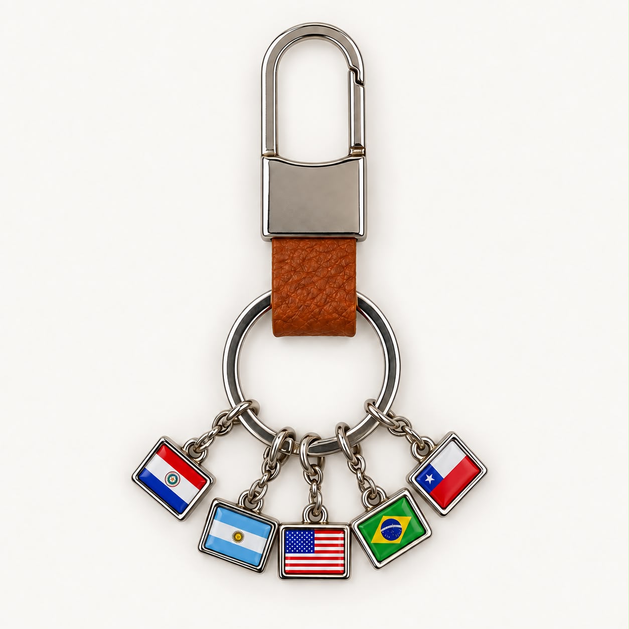 Bag Charm Mundo Afora | chaveiro colecionável com 5 bandeiras